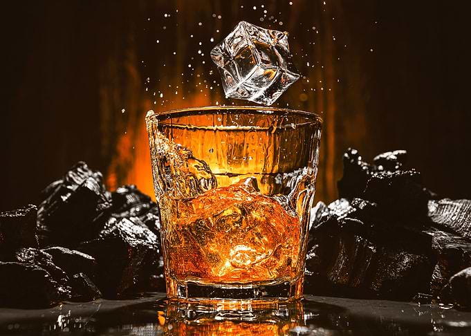Glass of Whiskey on Ice