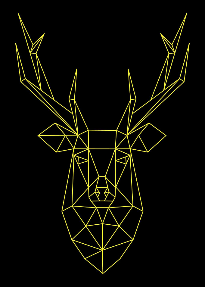 Deer Animal Geometric Gold