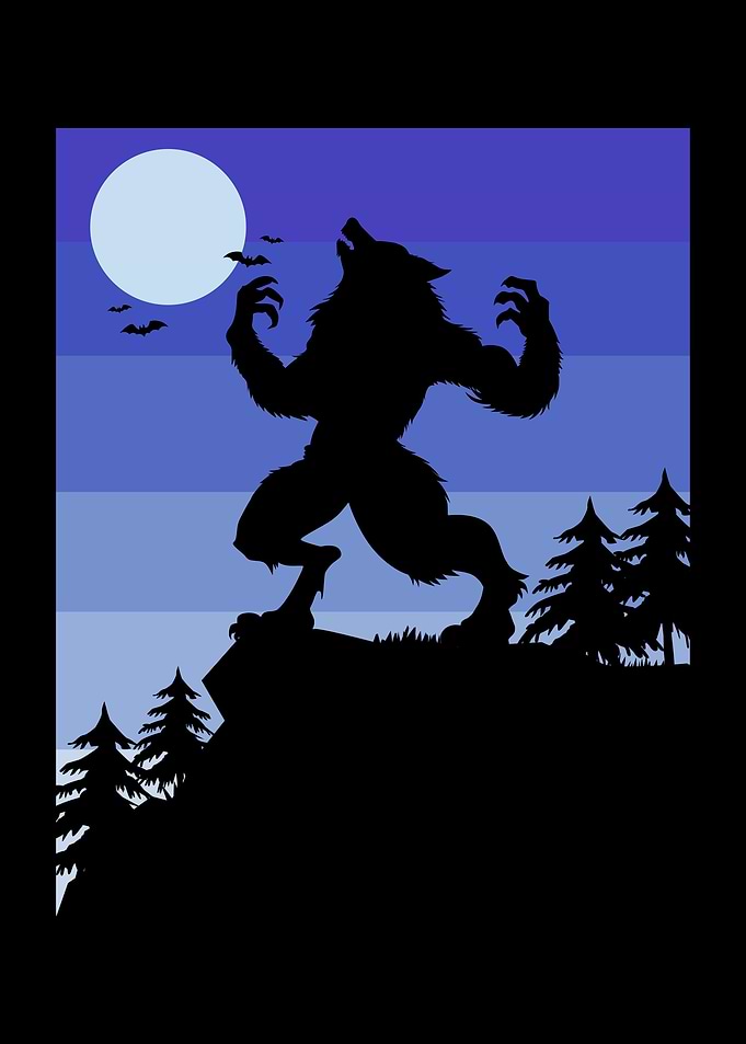 Werewolf Moon Silhouette