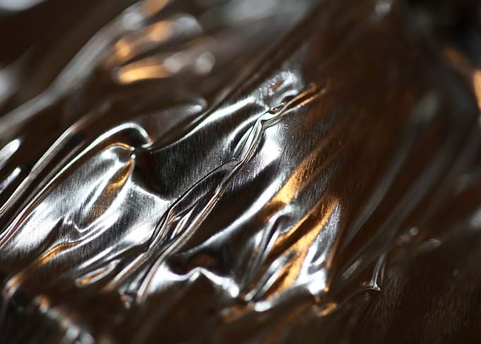 Aluminum folie close up