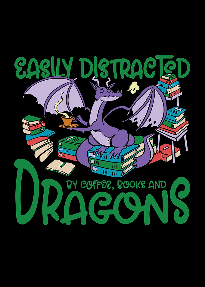 Nerd dragon reading books