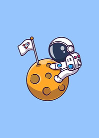 Cute Astronaut Hug Moon