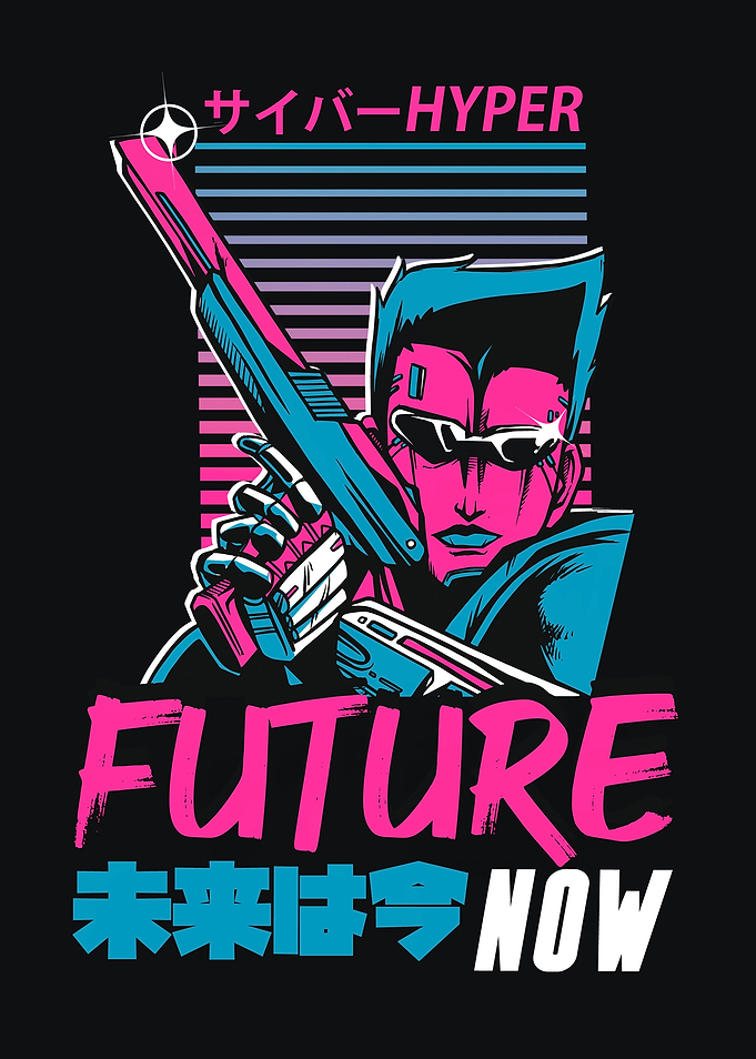 Vaporwave cyborg