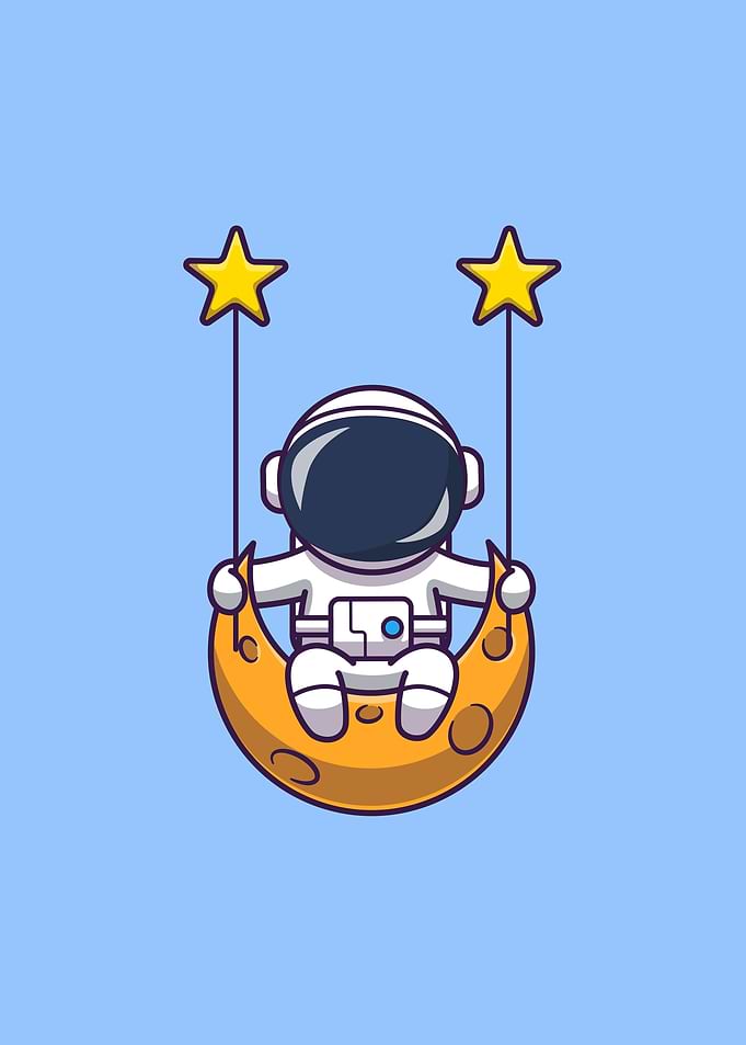 Cute Astronaut Swinging
