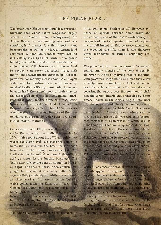 Vintage Polar Bear Print
