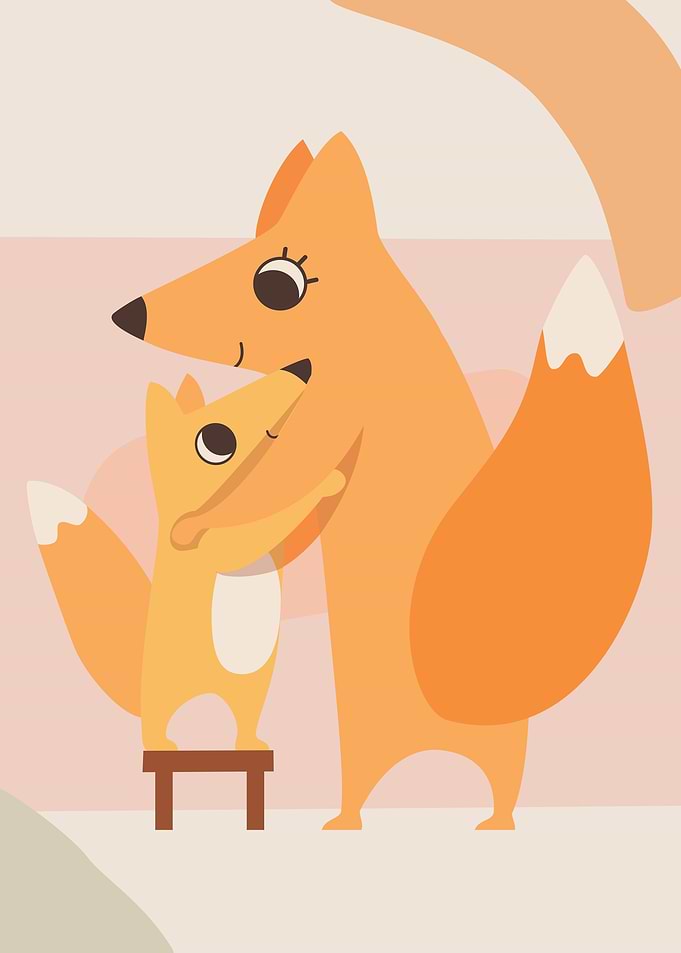 Mother and Baby Fox