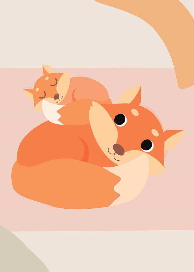 Mother and Baby Fox