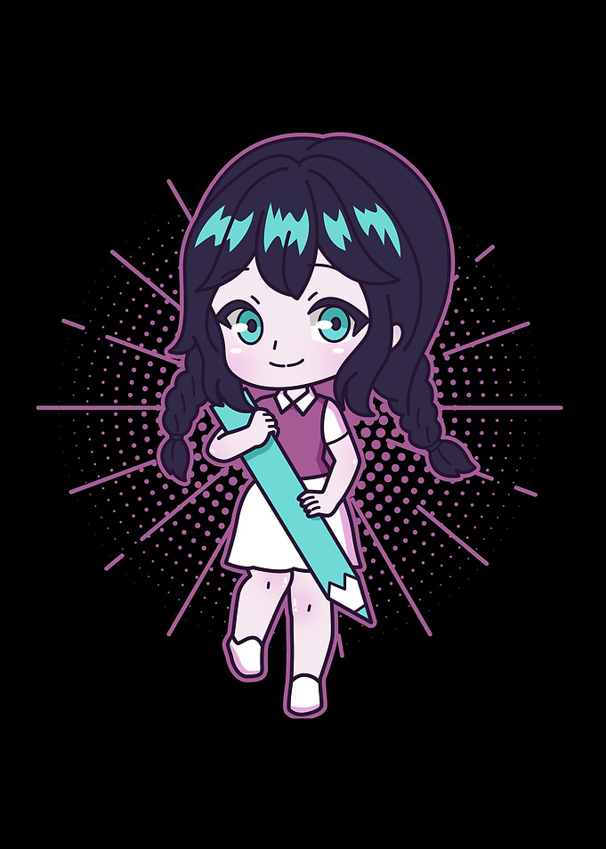 Chibi Anime Girl Sketching