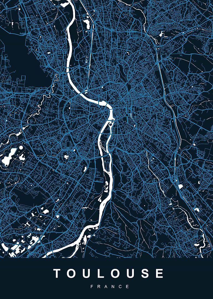 TOULOUSE Map FRANCE