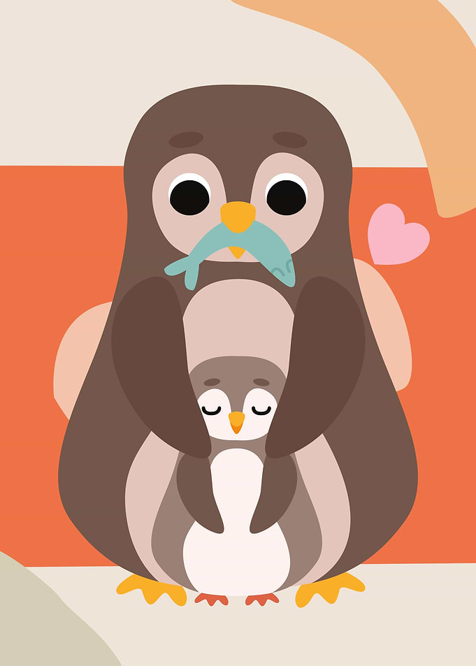 Mother and Baby Penguin