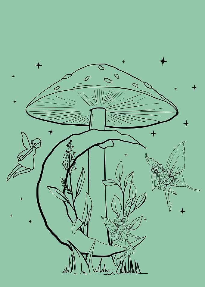 Fairycore Moon Mushroom