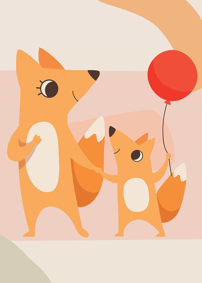Mother and Baby Fox