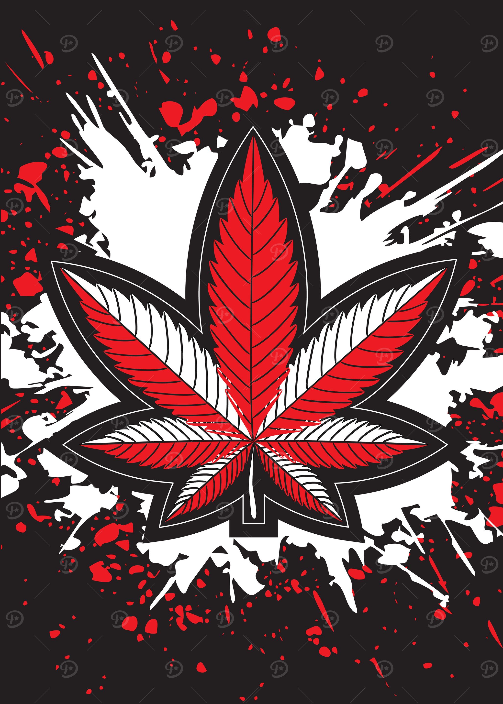 Weed Leaf Red