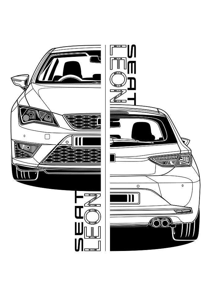 Line Art of Seat Leon
