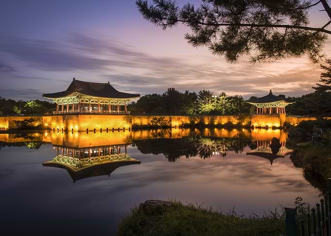 Sunset at the temple