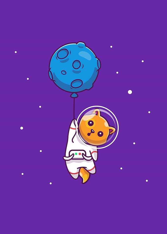 Cute Cat Astronaut Balloon