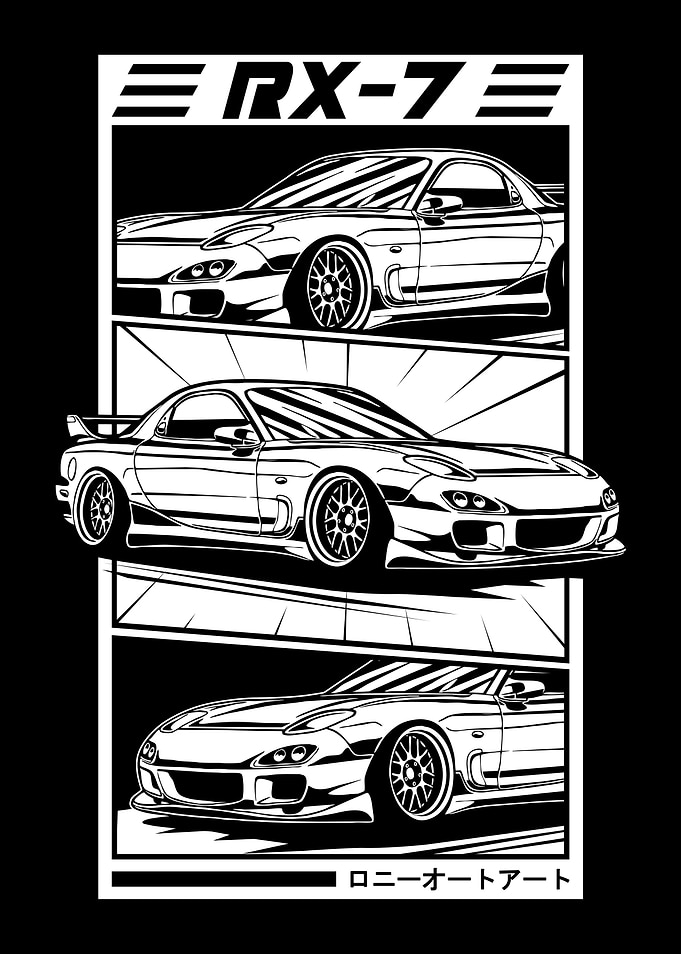 Mazda RX7 Manga style