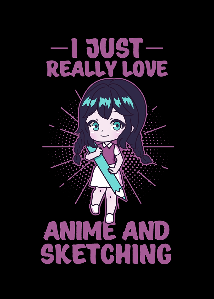 Chibi Anime Girl Sketching