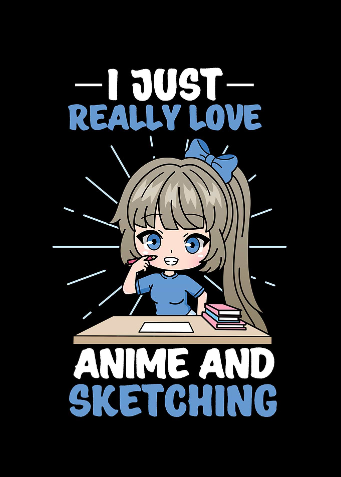 Chibi Anime Girl Sketching