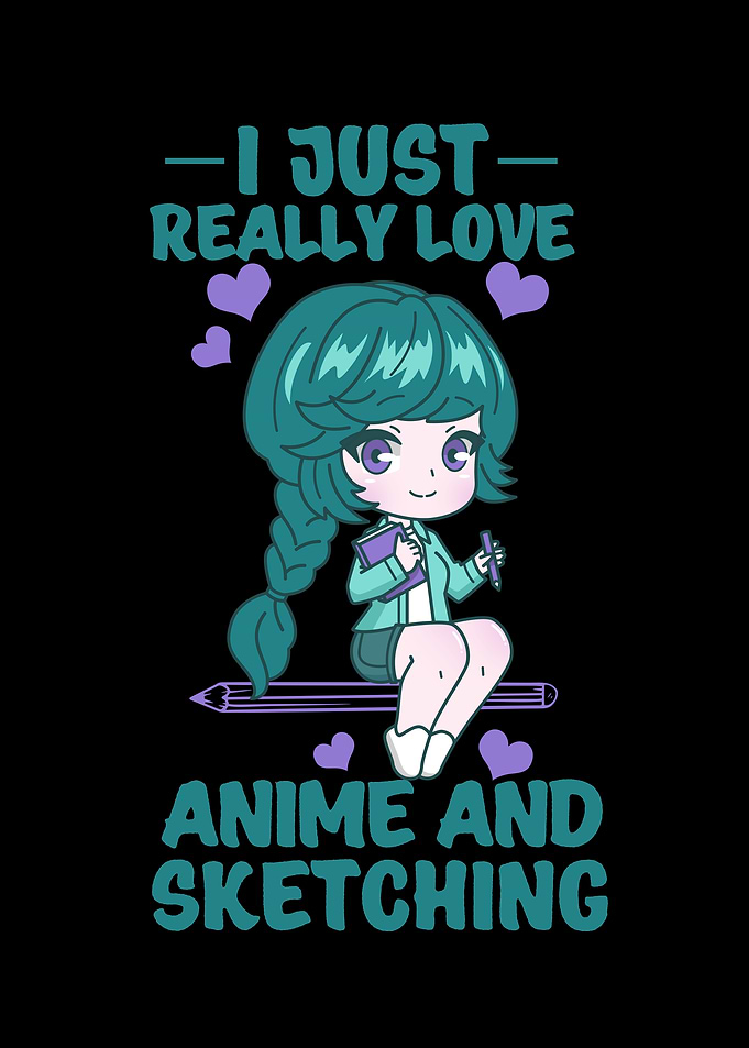 Chibi Anime Girl Sketching
