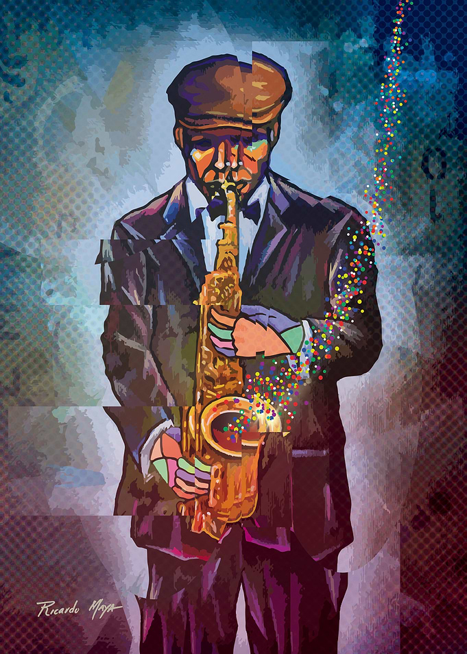 Blues sax man