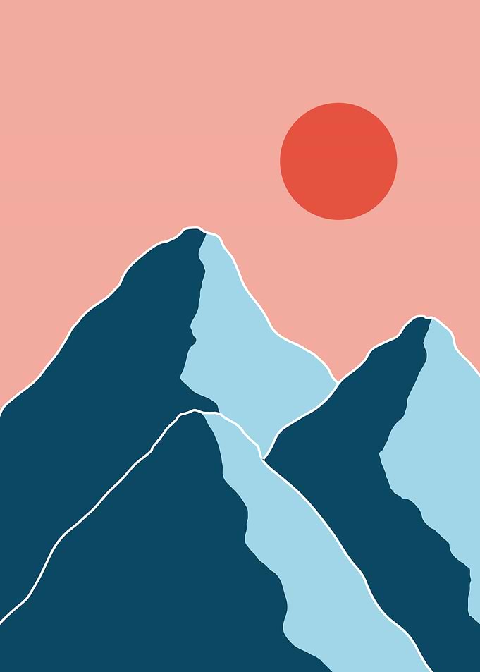 Nature Sun and Mountain