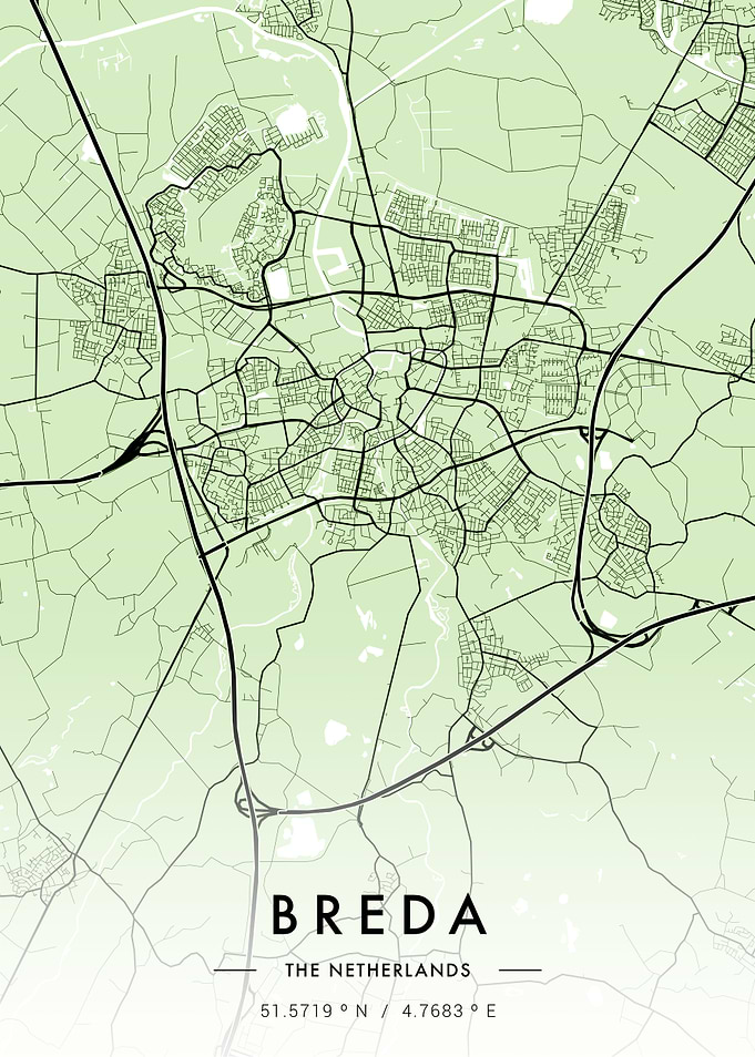 Breda City Map Green