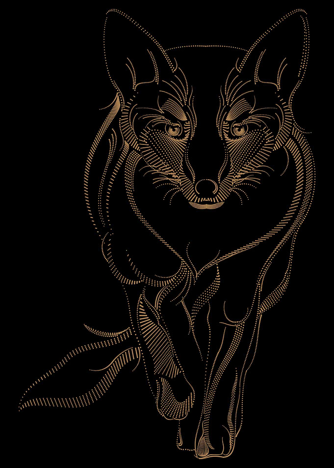 Golden Fox Animal Art