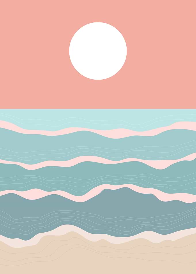 Moon mountain river poster