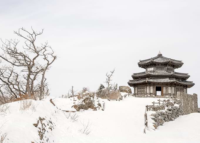 Snow at the temple