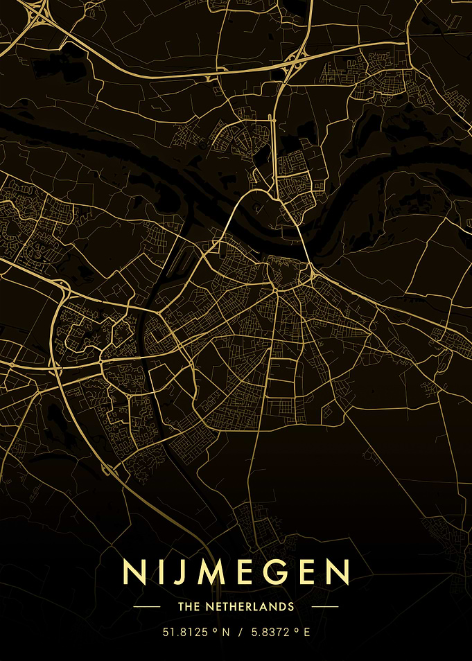 Nijmegen City Map Gold