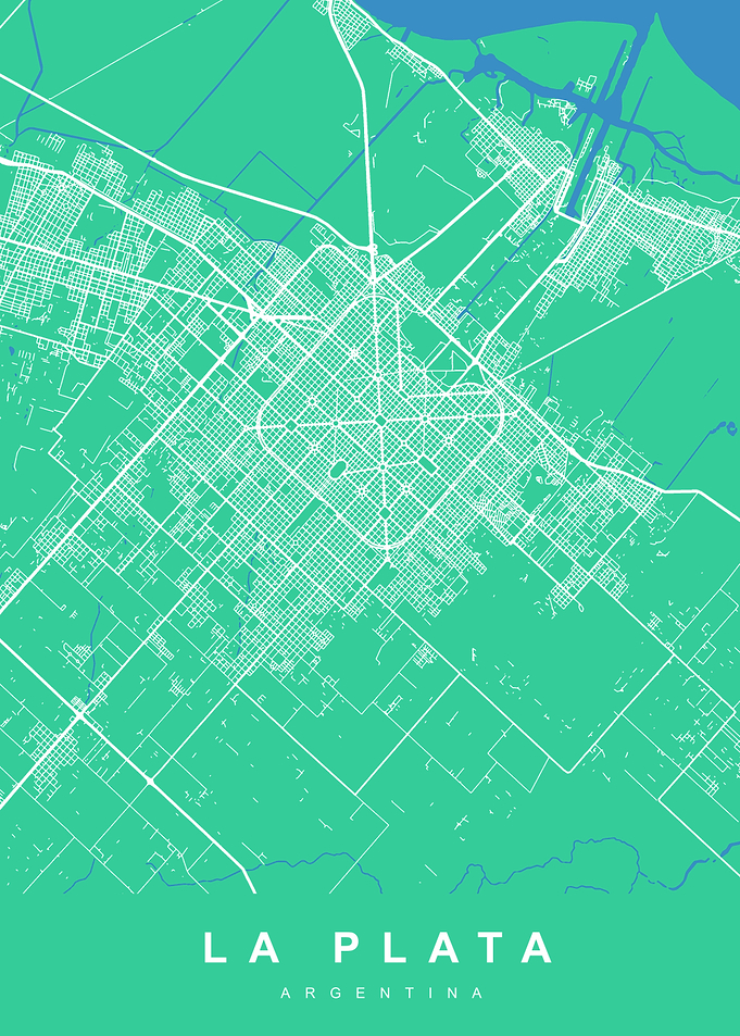 LA PLATA Map ARGENTINA
