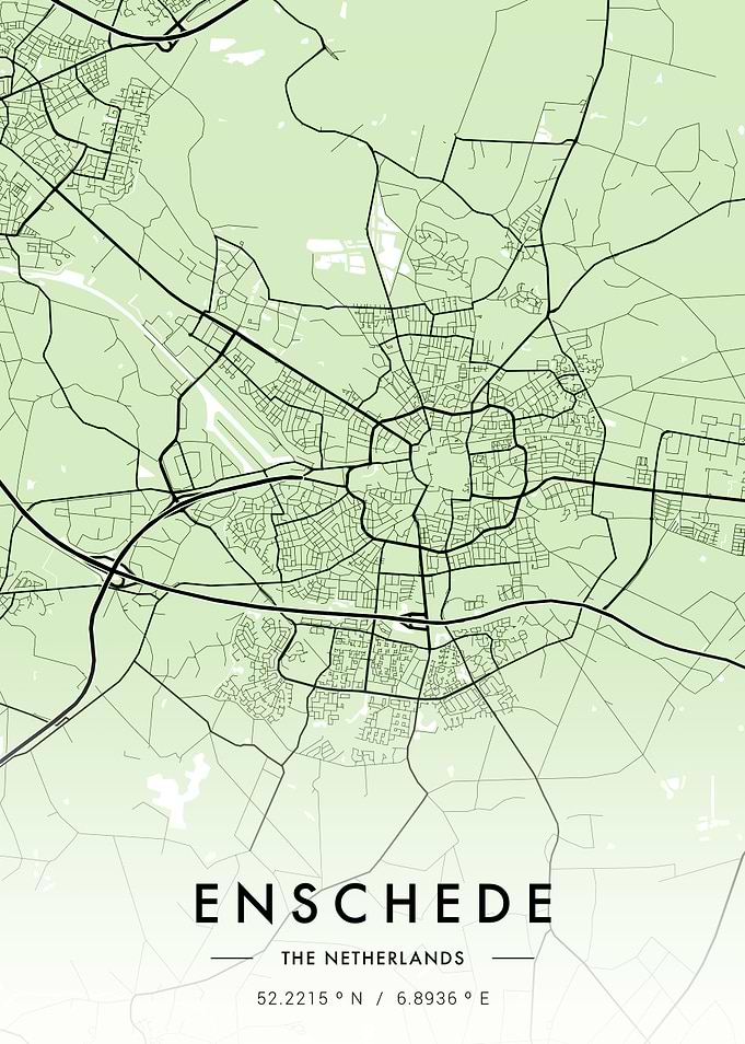 Enschede City Map Green