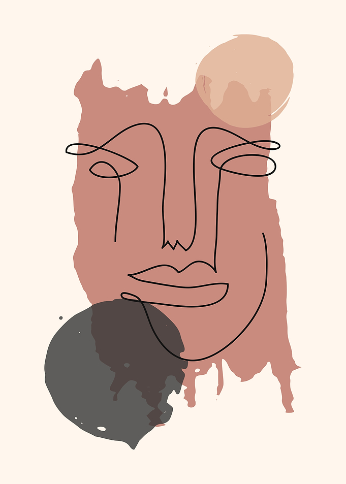 Large face line art poster