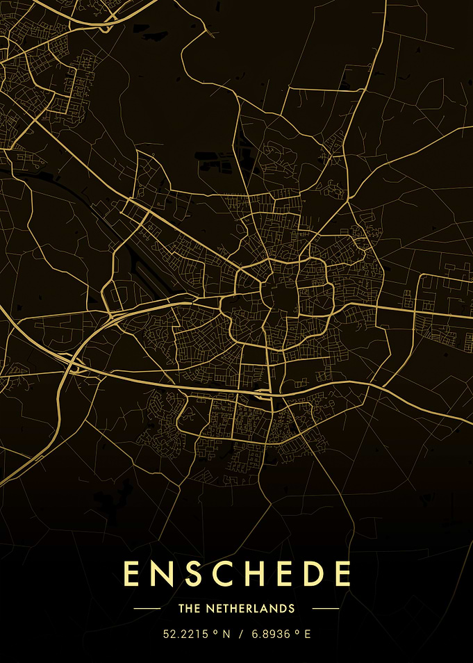 Enschede City Map Gold
