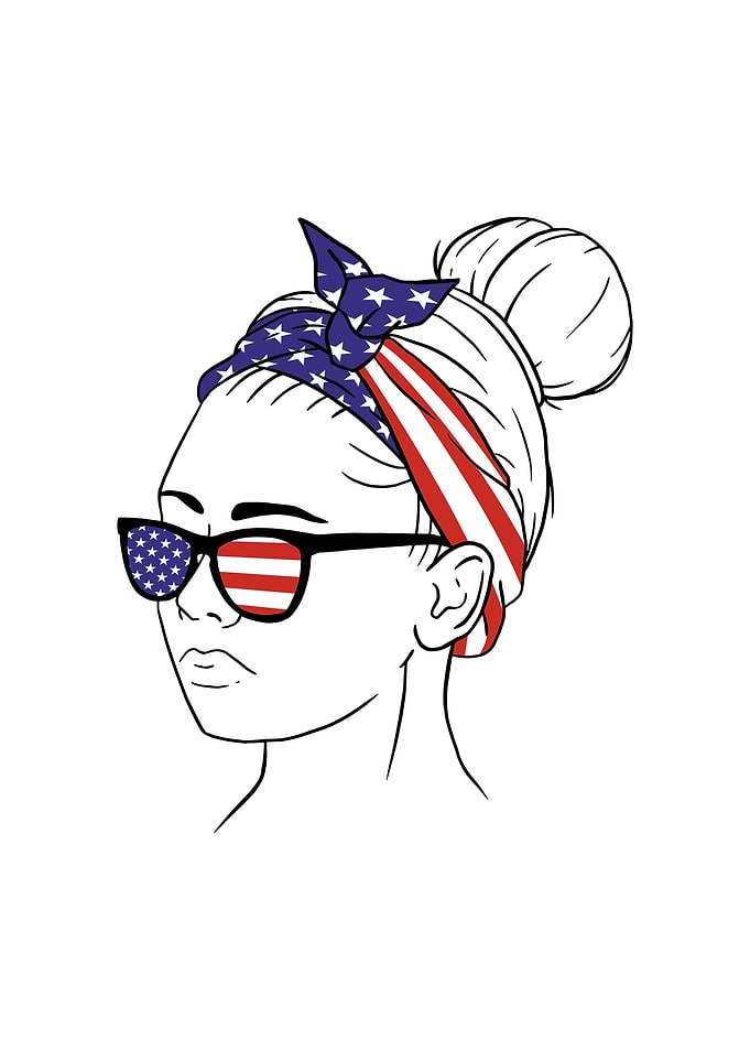 American flag bandana girl