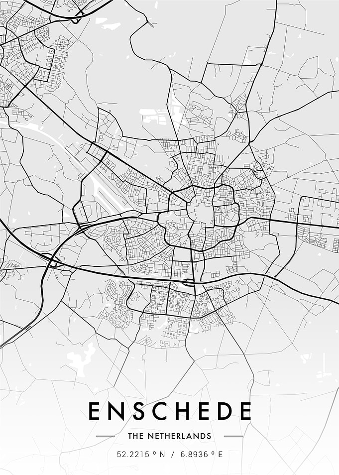 Enschede City Map White