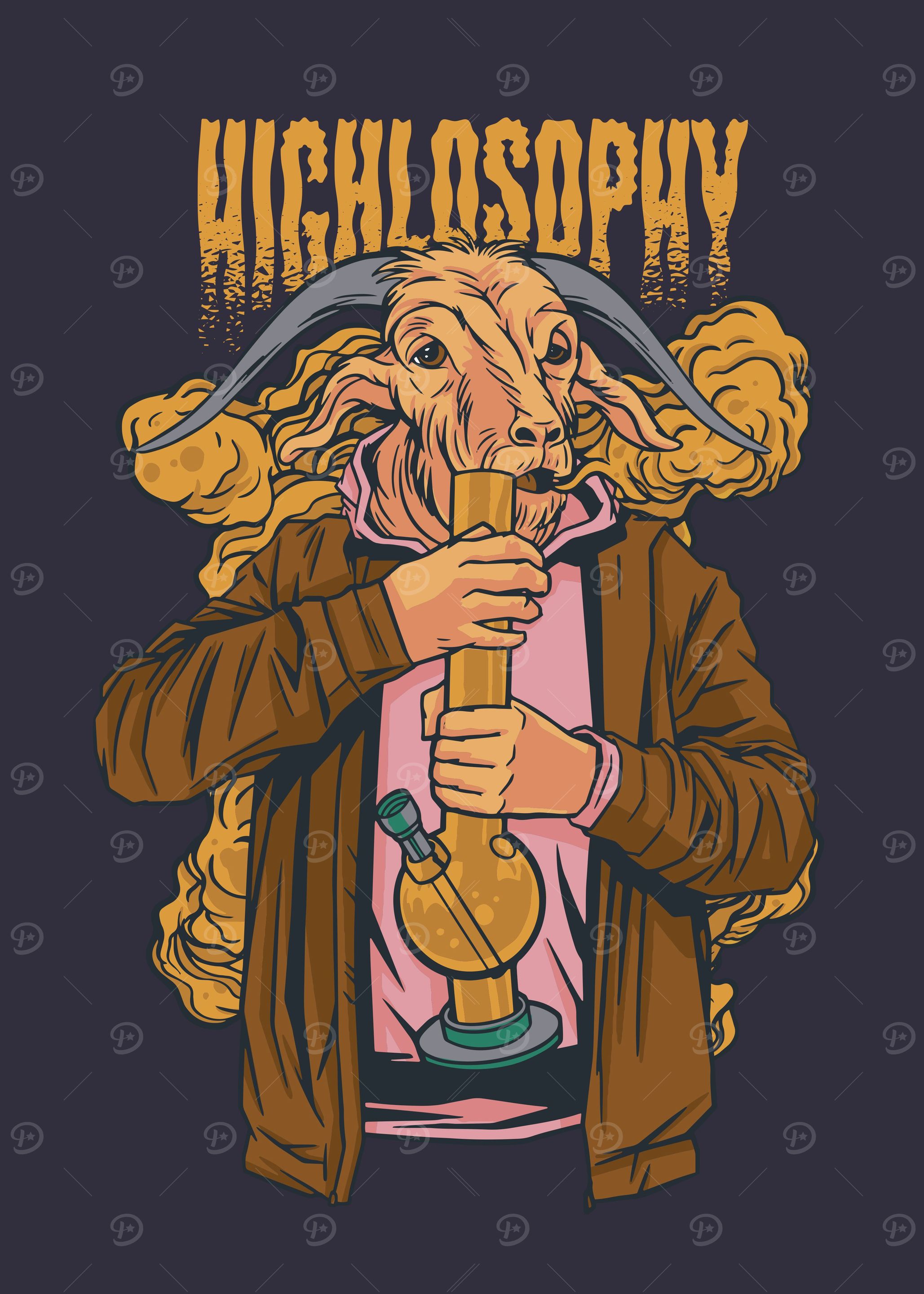 Goat smoking bong