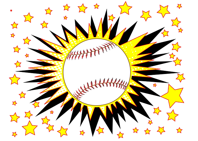 Baseball Splash With Stars