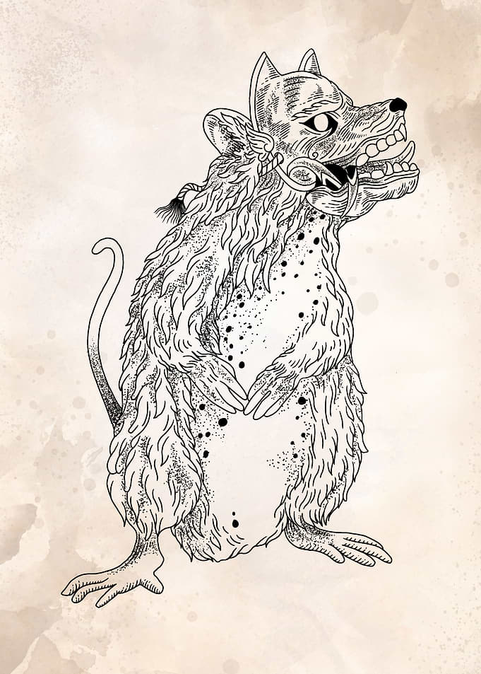 A rat on mask