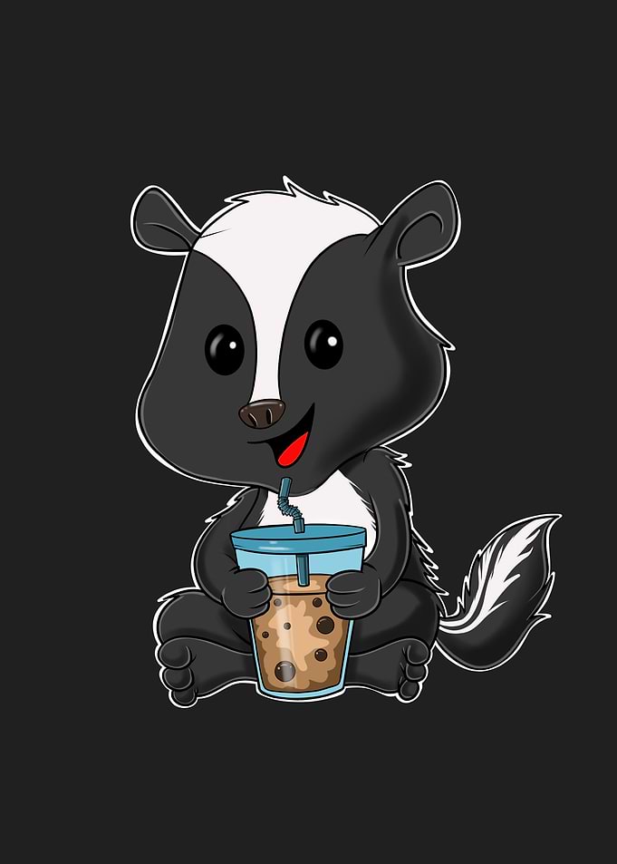 Bubble Tea Kawaii Skunk