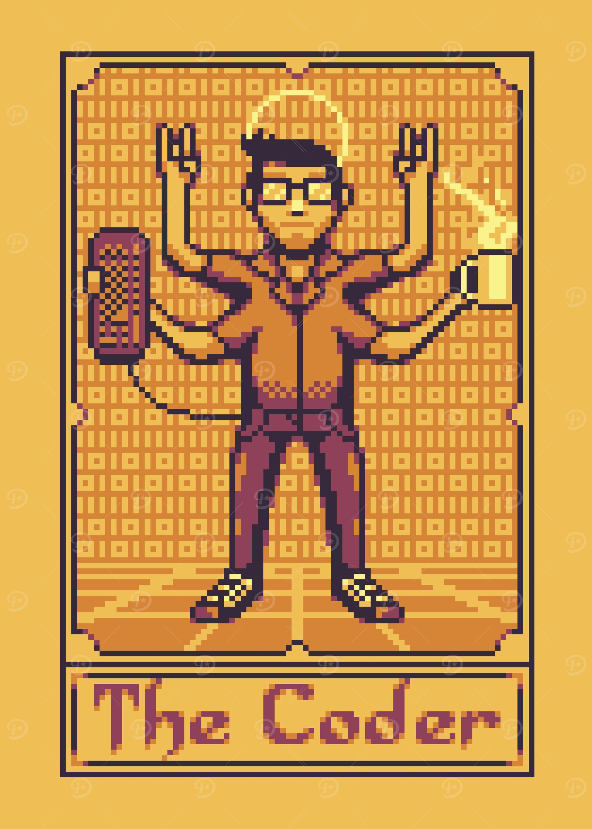 The coder pixel art