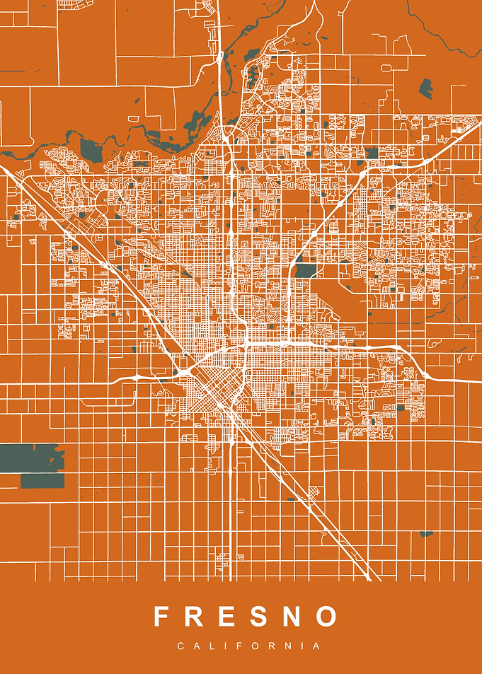 FRESNO Map CALIFORNIA USA