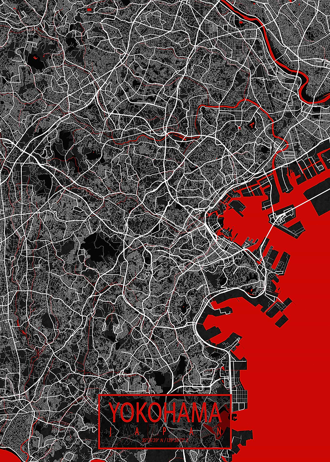 Yokohama City Map Oriental