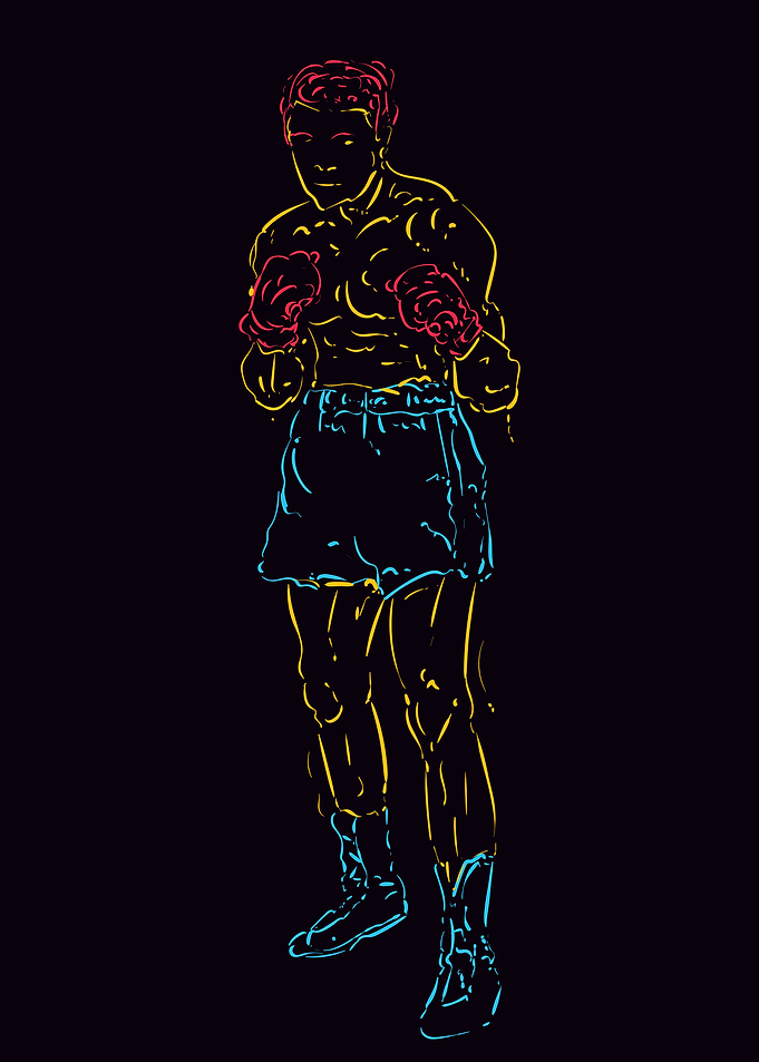 Boxing line pop art