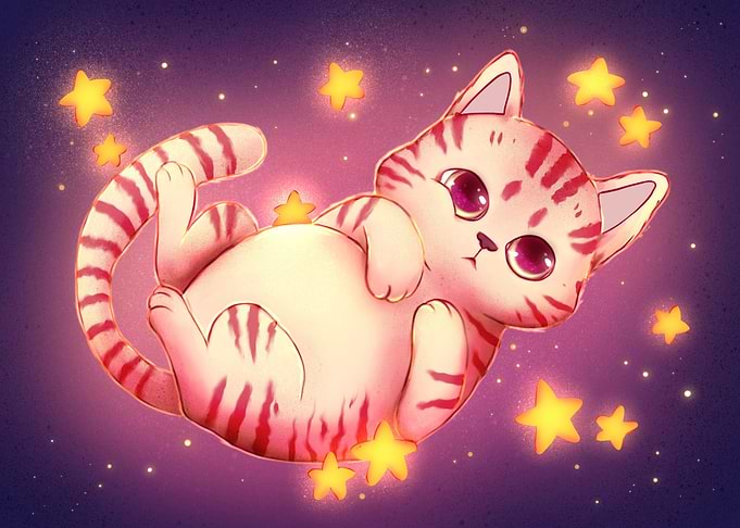 Cute cat astronaut