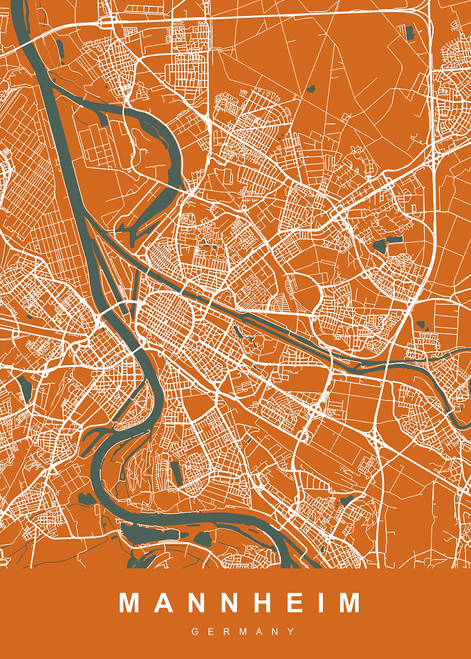 MANNHEIM Map GERMANY