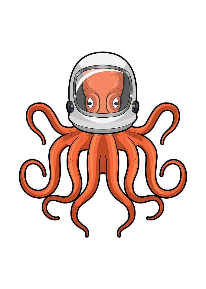 Octopus Astronaut Space