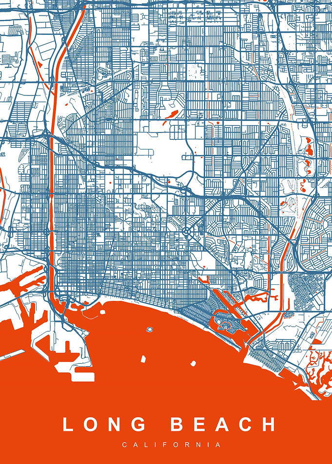 LONG BEACH Map CALIFORNIA