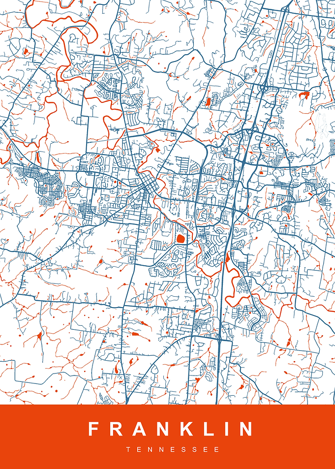 FRANKLIN Map TENNESSEE USA